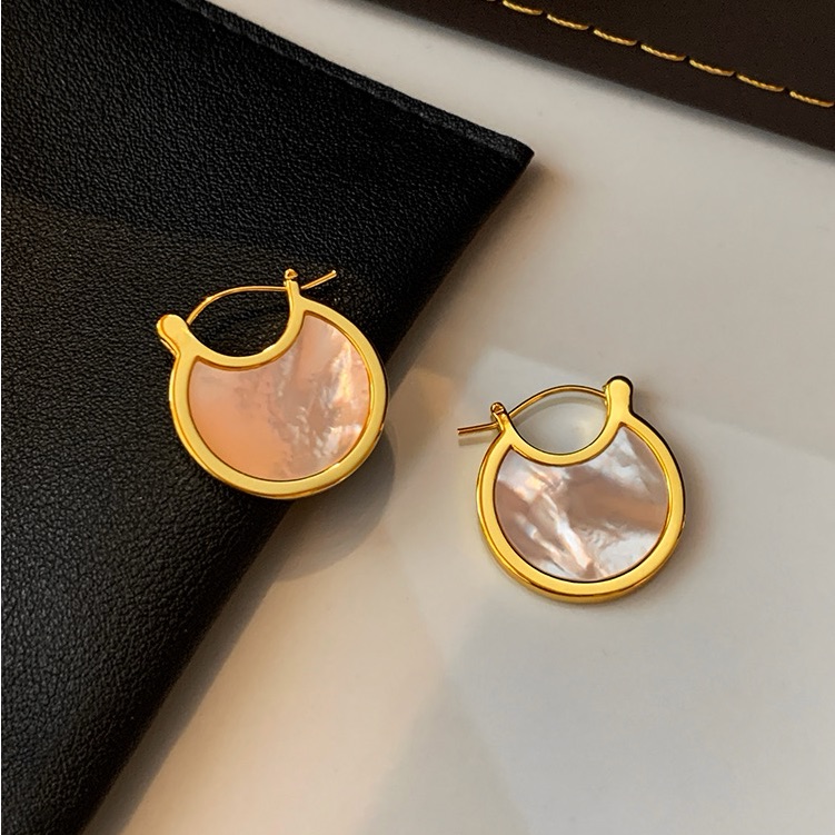 Gold Mother Of Pearl Earrings